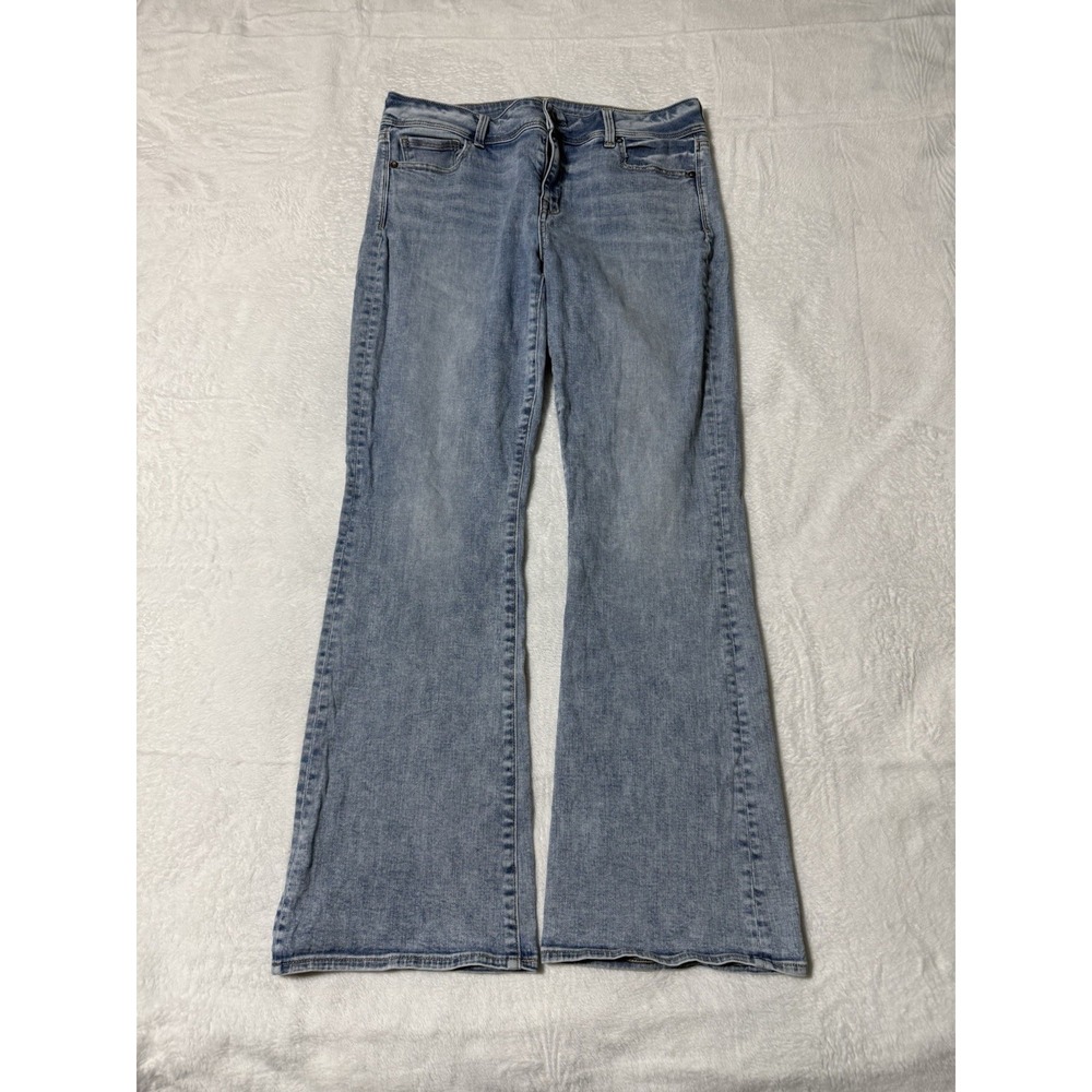 American Eagle Jeans Womens 14 Blue Mid Rise Kick‎ Boot Bootcut 33x31